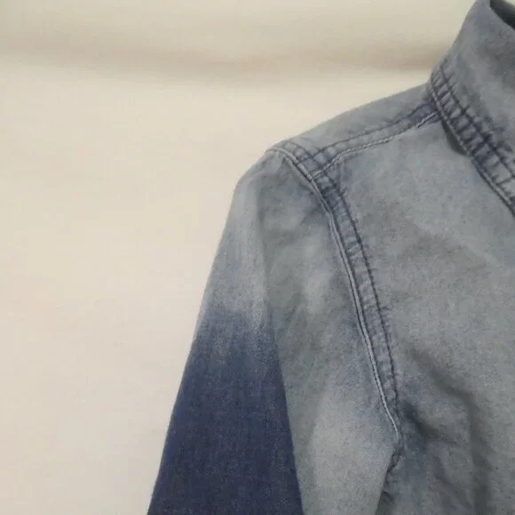 JOE FRESH - Toddler | 4 years | Ombre Denim Button-Up Casual Shirt | Pocket - Picture 3 of 15